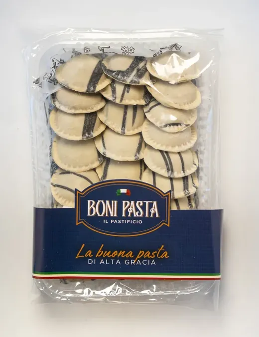 Sorrentinos de vacío ahumado y pimientos asados