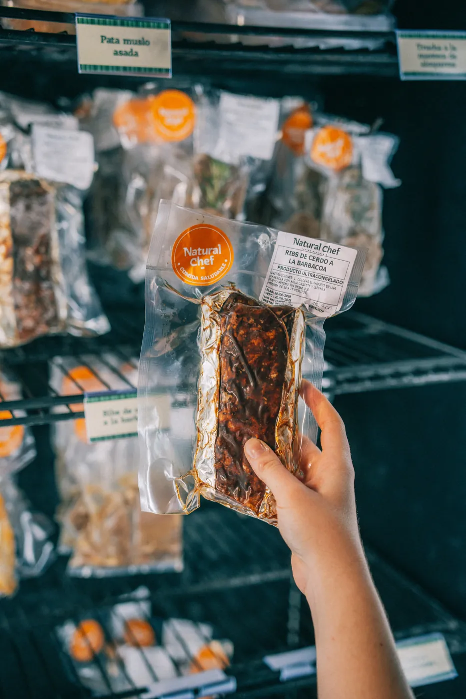 Góndola de freezer con productos ultracongelados de Natural Chef