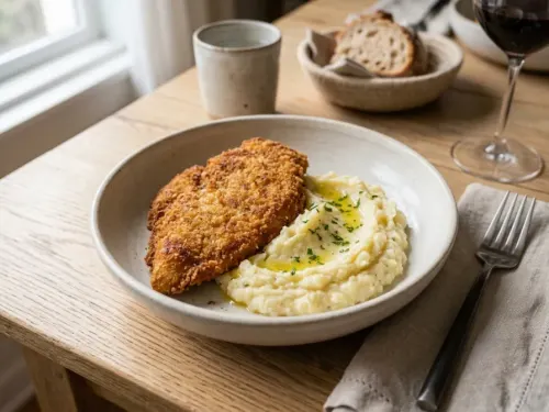 Milanesa con puré