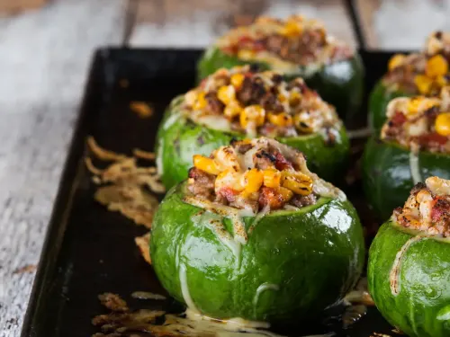 Zapallitos rellenos con puré de calabacín